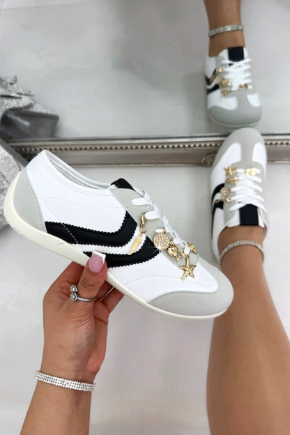 Sparkly Charm Horizon Trainers White, shown from another angle