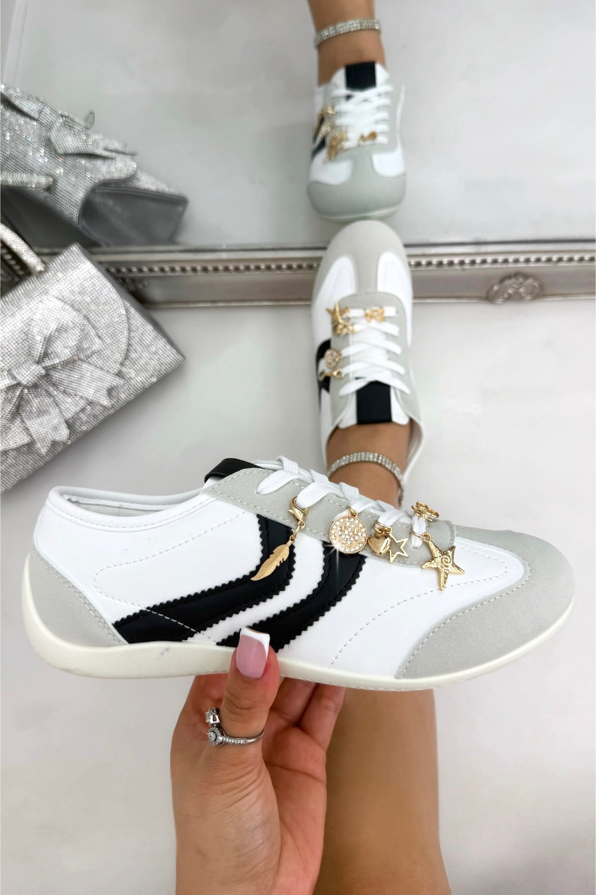 Sparkly Charm Horizon Trainers White