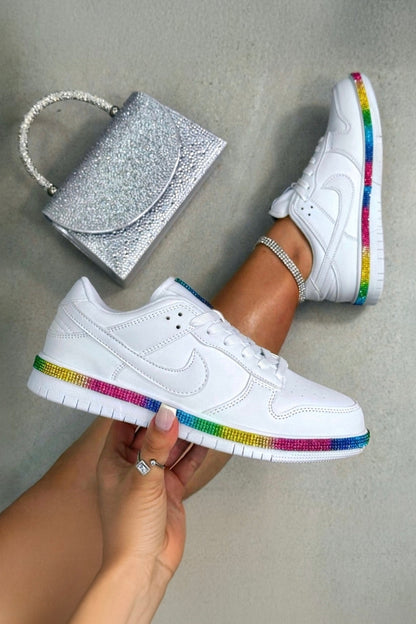 Crystal Trim Sporty Trainers Slimline Edition Rainbow finished with signature crystal trim along the midsole for subtle sparkle