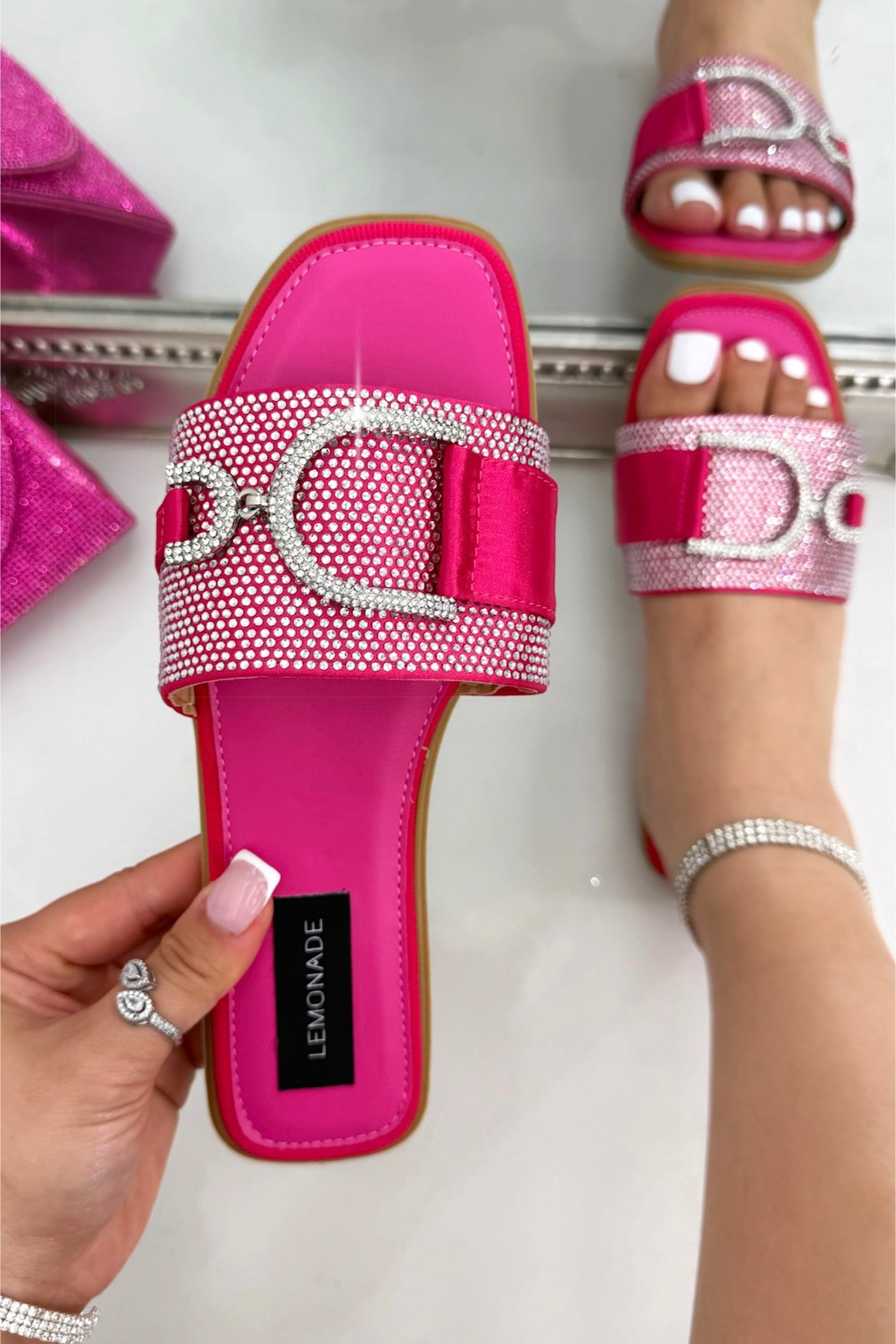 Crystal Imperial Icon Sliders Hot Pink