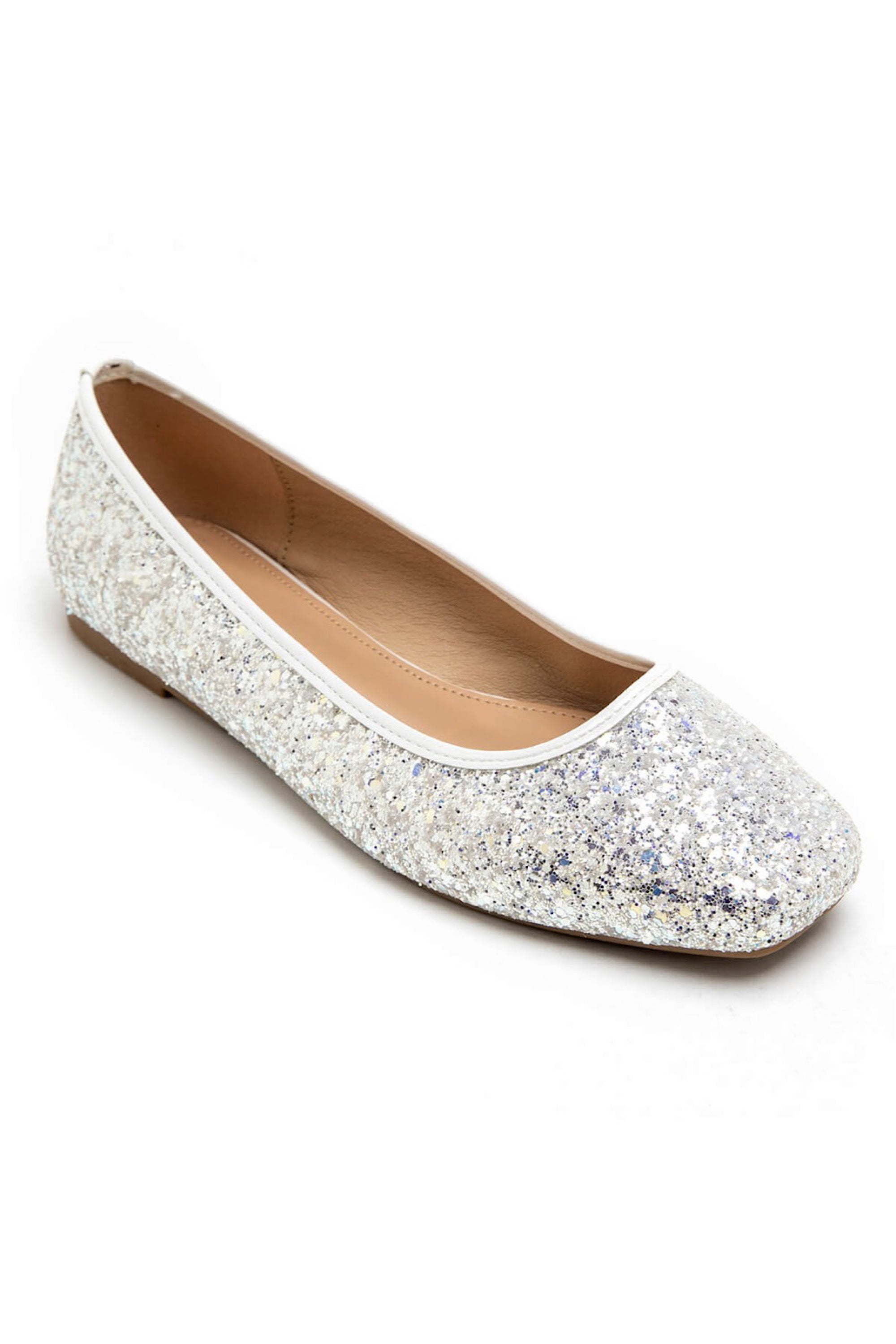 Sparkly Glitter Dolly Shoes Glow White