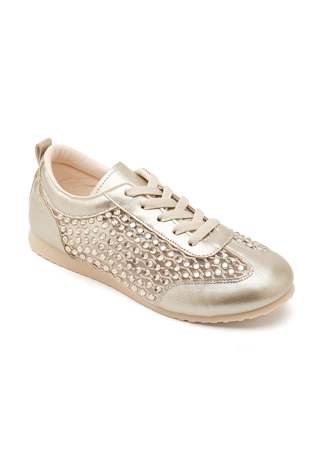 Crystal Contour Sparkly Panel Trainers Gold