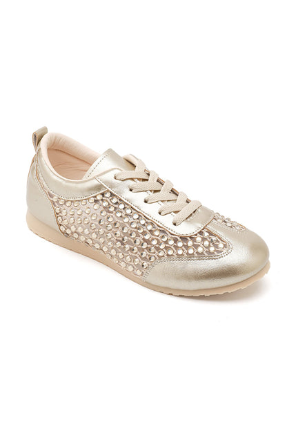 Crystal Contour Sparkly Panel Trainers Gold