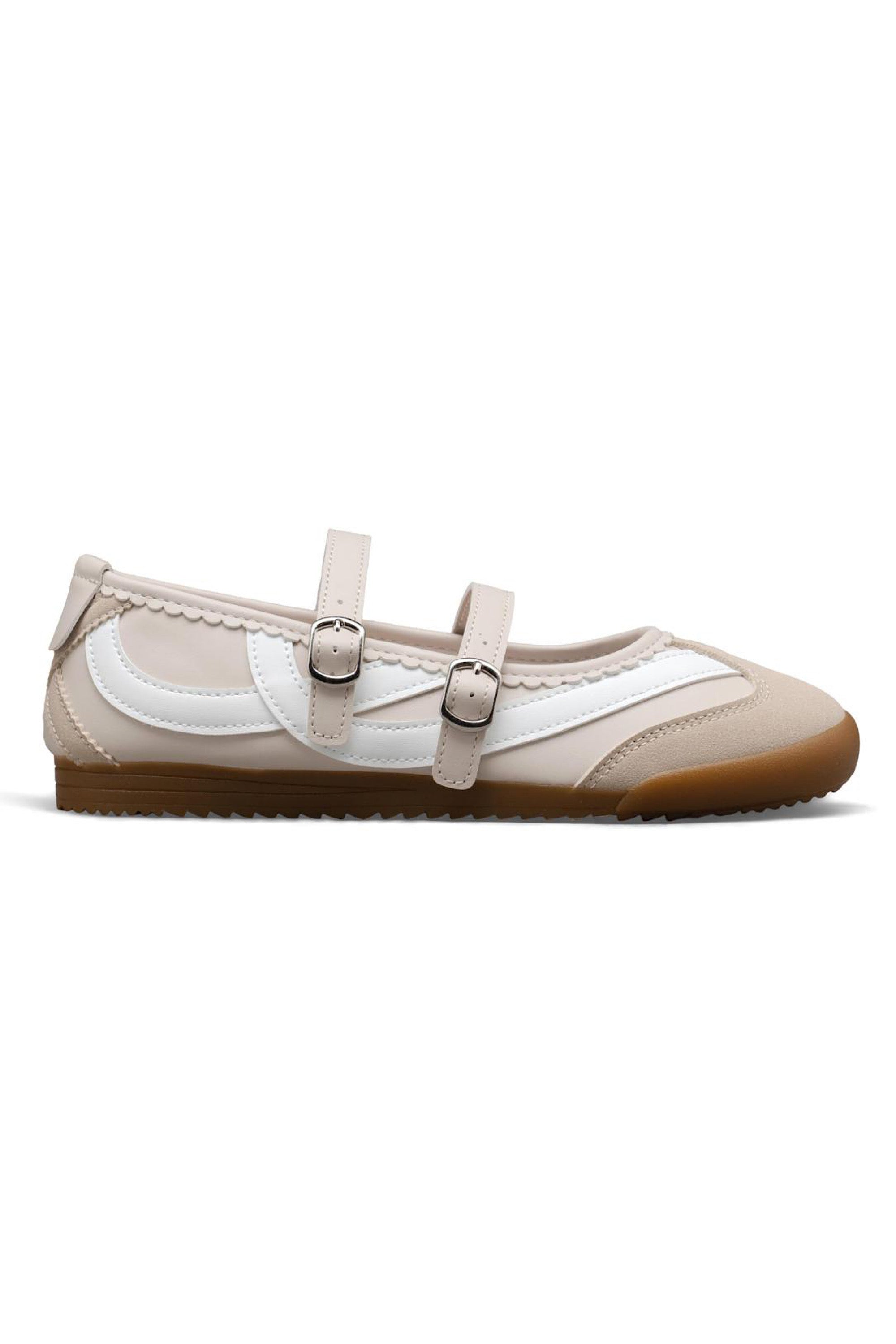 Comfort Mary Jane Eclipse Strap Trainers Nude