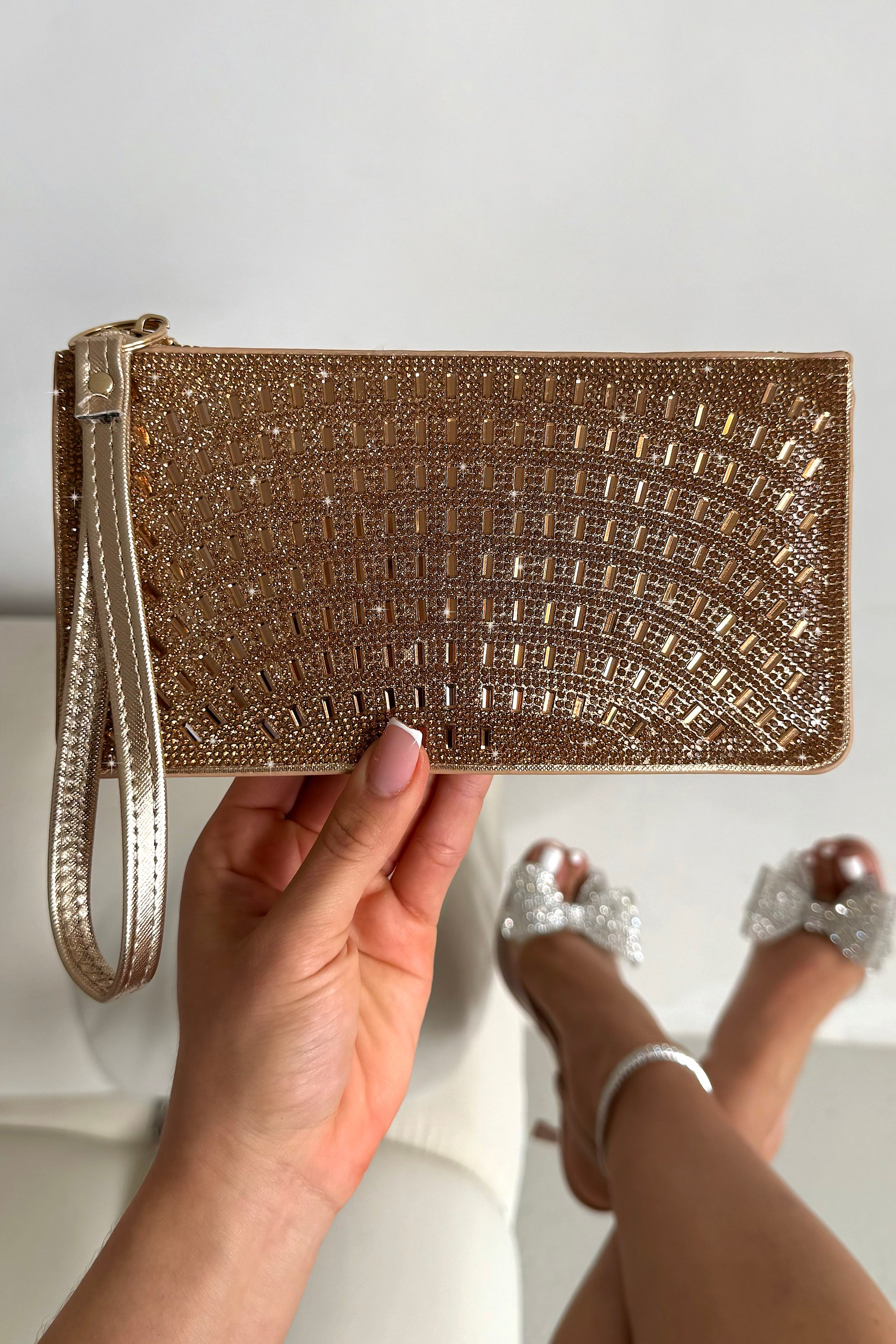 Crystal Disco Ball Clutch Purse Rose Gold featuring crystal Embellished Purse Clutch