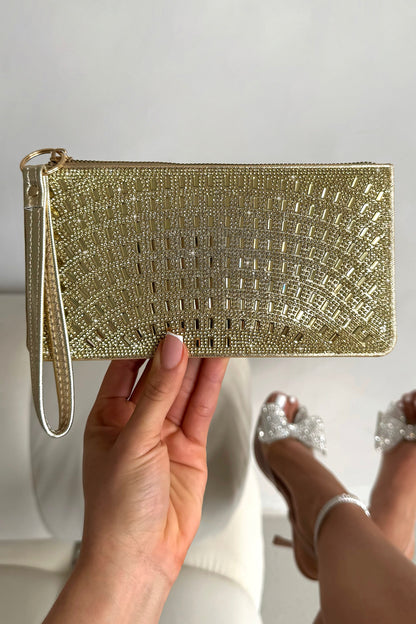 Crystal Disco Ball Clutch Purse Gold finished with crystal Embellished Purse Clutch