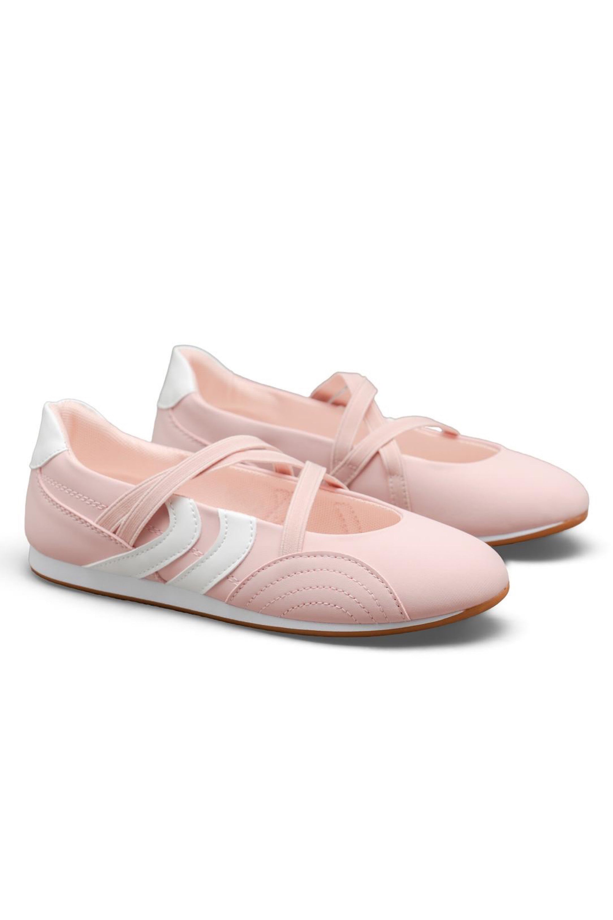 Comfort Mary Jane Asymmetric Strap Trainers Pink