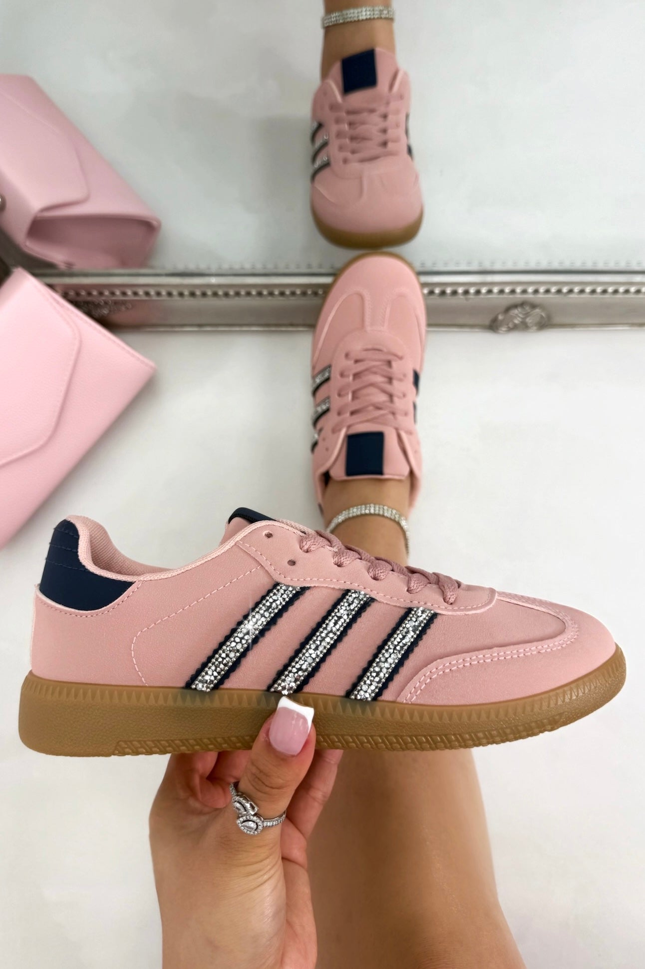 Crystal Stripe Simba Trainers Limited Edition Pink with limited edition design for a unique, standout finish