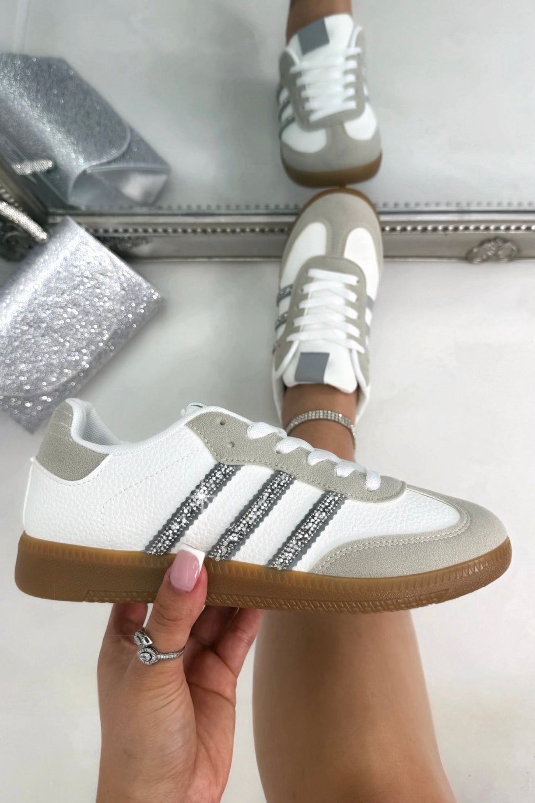 Crystal Stripe Simba Trainers Limited Edition Off White finished with limited edition design for a unique, standout finish