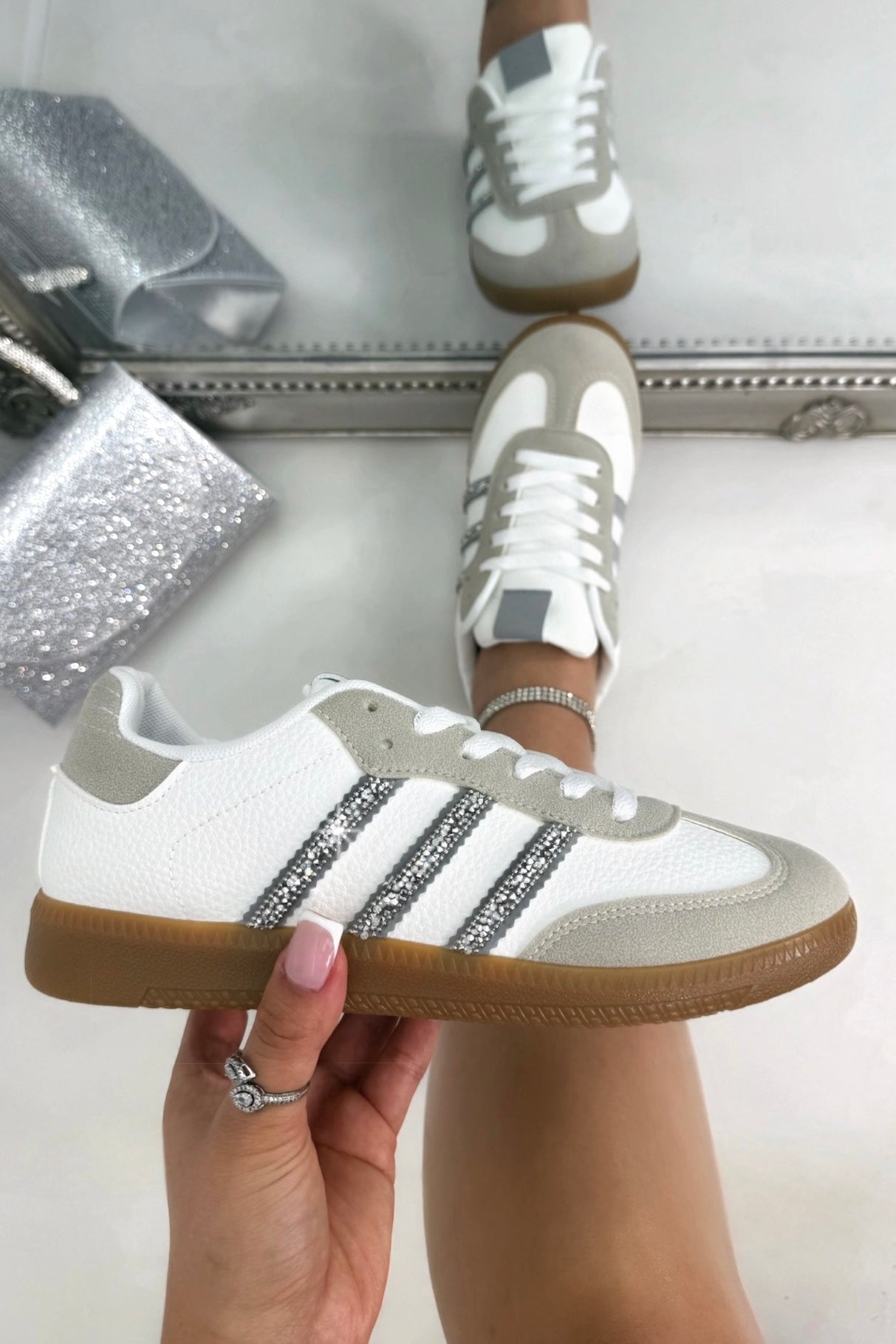 Crystal Stripe Simba Trainers Limited Edition Off White finished with limited edition design for a unique, standout finish