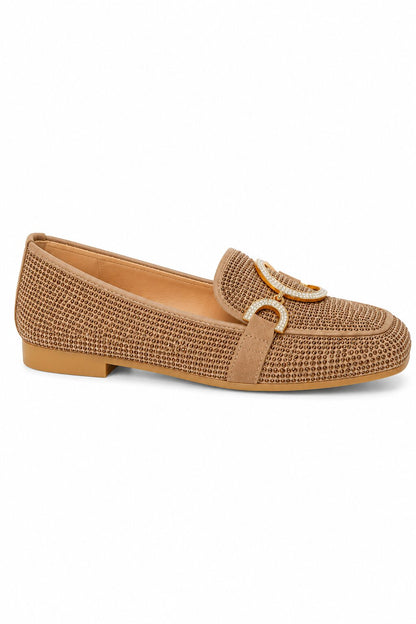 Crystal Imperial Suede Loafers Mocha