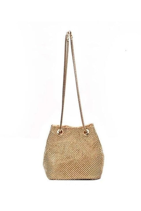 Crystal Mini Slouch Bag Gold