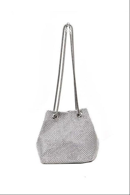 Crystal Mini Slouch Bag Silver
