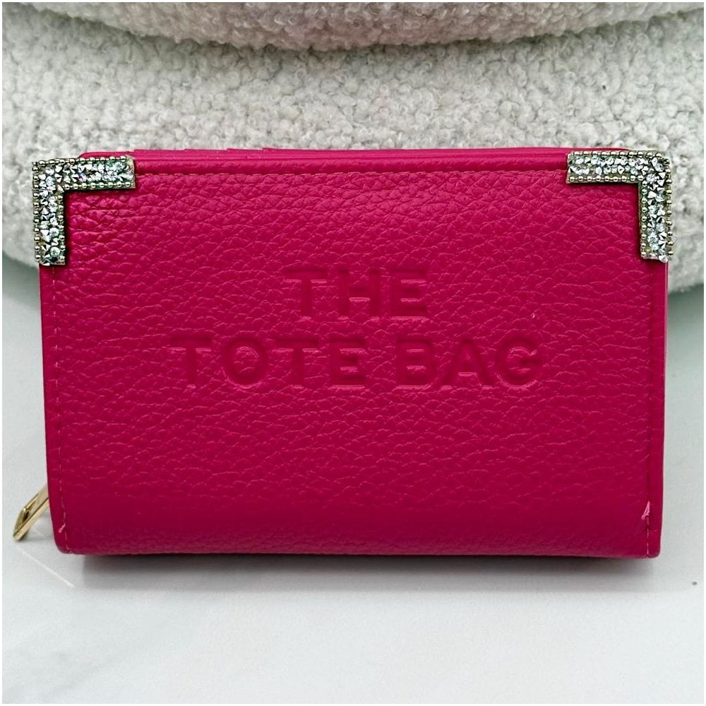 Sparkly Tote Bag Purse Hot Pink, drawing attention to zip detail