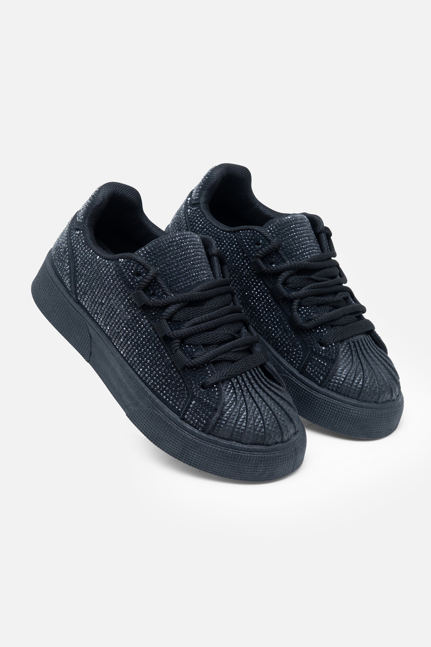 Sparkly Crystal Eternal Trainers Black, featuring available in White &amp; Leopard