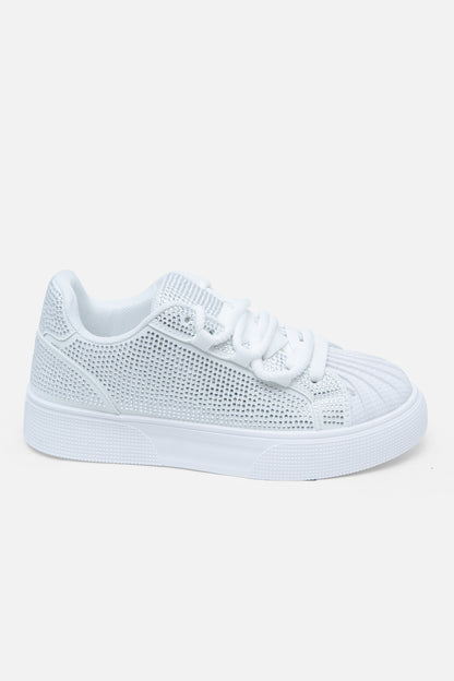 Sparkly Crystal Eternal Trainers White, featuring available in White &amp; Leopard