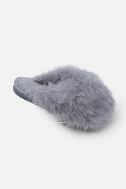 Ultimate Cosy Fluffy Slippers Grey, featuring true to size