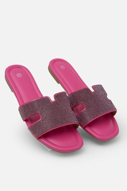 Crystal Lush Halo Sliders Hot Pink, featuring crystal embellished
